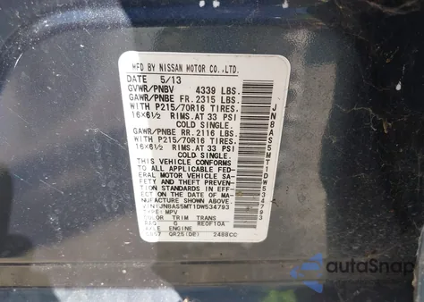 2013 Nissan Rogue S from USA, damaged, VIN JN8AS5MT1DW534793